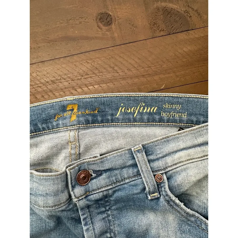 7 For All Mankind Josefina Skinny Boyfriend Jeans Size 30 - Picture 5 of 7